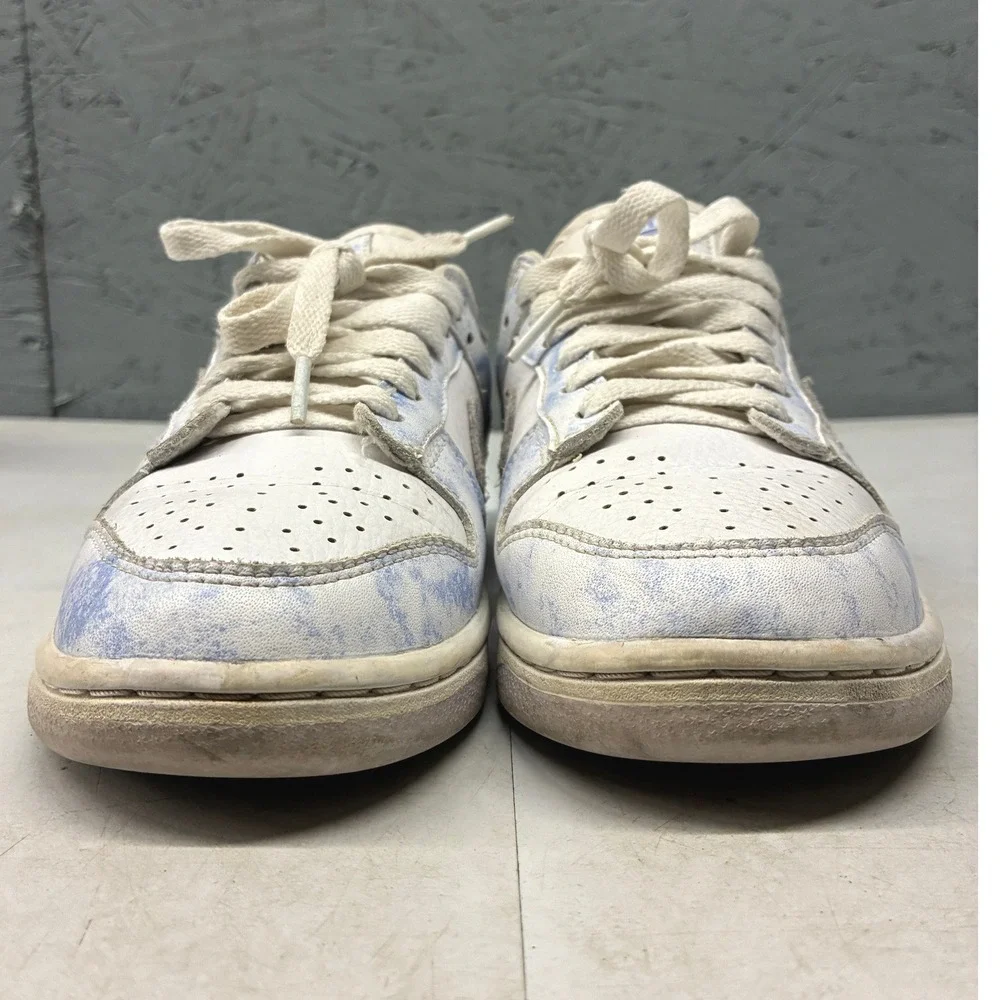 Nike Dunk Low Bleached Acid Wash Sneakers Womens 6.5 Blue White Streetwear